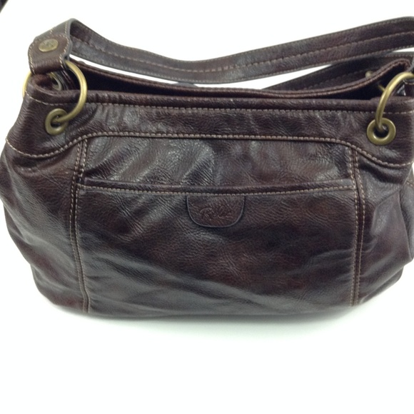 Relic Fabric Print Stripe Brown Faux Leather Bag - Picture 3 of 8